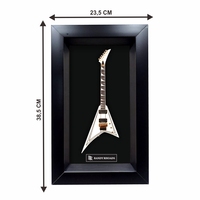 Cadre musical 15 x 9,25 pouces avec signature de guitariste en bois spéciale, guitariste de renom dans le monde