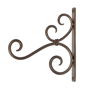 Crochet de jardin pour support mural à défilement forgé à la main, jardinière suspendue, crochet pour lanterne de jardin, supports muraux enduits de poudre - Product Image 1