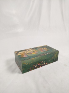 Caja de Joyería Decorativa de Lujo Hecha a Mano en India, con Incrustaciones de MDF, Pulida, Rectangular, Cuadrada, con Diseño Floral Budista - Product Image 4