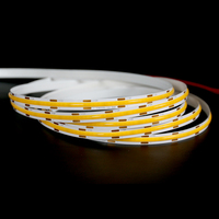 Bande lumineuse LED COB 12V/24V avec télécommande, dimmable, 5m, blanc chaud, rétroéclairage TV avec garantie de 2 ans
