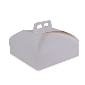 Caja para pasteles hecha de cartón estirado de celulosa pura GC2 con acabado blanco natural en ambos lados - Product Image 1