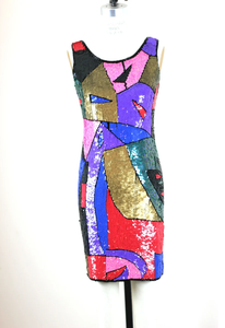 Elegante vestido de noche de satén sin mangas de longitud media de las señoras perlas rebordear bordado de lentejuelas vestidos de cóctel de verano - Product Image 6