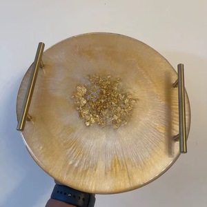 Resin <b>Decorative</b> Tray in Multiple Colors Round Shape Home <b>Decor</b> Resin Tray High Quality - Product Image 1