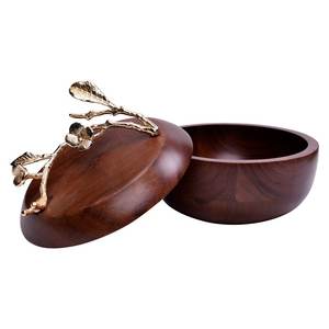 Bol en bois en forme de bateau en laiton AK avec poignée en métal et en bois en plusieurs couleurs à bas prix pour les accents d'hôtellerie/ustensiles de cuisine - Product Image 4