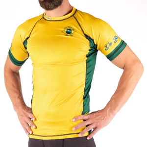 Camiseta de compresión de manga corta para hombre Camiseta de fitness sublimada con tejido de lona lavado y elástico de secado rápido - Product Image 4