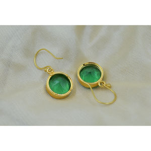 Pendientes pendientes de moda Fabricante Proveedor Pendientes colgantes de piedra chapada en oro de 18K - Product Image 4