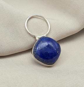 <b>Lapis</b> <b>Lazuli</b> Vintage Charm <b>Pendant</b> Sterling Silver Cushion Cut Boho Gemstone Jewelry Elegant Gift for Women & Children's - Product Image 4
