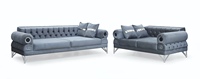 Neues Luxus-Echtleder-Sofa, Modernes Postmodernes Designer-Wohnzimmermöbel-Set für Hotel & Villa