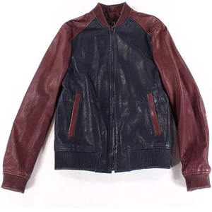 Blouson aviateur en cuir véritable pour hommes affaires Gentleman col Mandarin fermeture éclair décontracté antibactérien hiver doudoune - Product Image 2