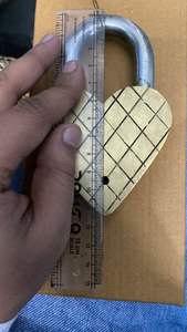 กุญแจล็อครูปหัวใจทองเหลืองขัดเงา พร้อมกุญแจ สลักชื่อได้ ล็อคแห่งความรัก ปลอดภัยสูง - Product Image 4