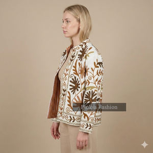 Fait main, esthétique, bohème, brodé, velours, séchage rapide, respirant, écologique, luxe pour femme, motif floral, traditionnel, folklorique - Product Image 2