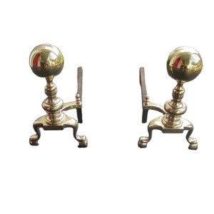 Chenets en laiton vintage Design traditionnel cheminée extérieure support de bois de chauffage support de bûches support de stockage durable en métal/acier/fer - Product Image 1