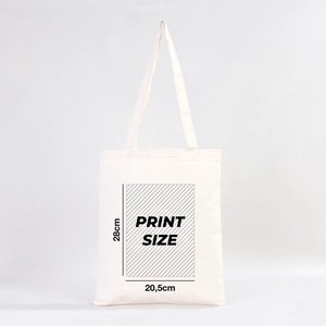 กระเป๋าผ้าแคนวาสรีไซเคิล ขนาด 14 x 16 นิ้ว (35x40 ซม.) น้ำหนัก 12 ออนซ์ สีธรรมชาติ - Product Image 2