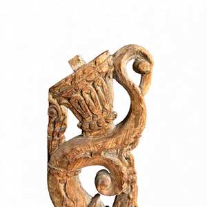 Soporte de Madera Vintage Indio, Tallado a Mano, Decoración Arquitectónica de Pared, Estilo Rústico Antiguo para Interiores del Hogar, Combinación Variada, 1 Contenedor - Product Image 6