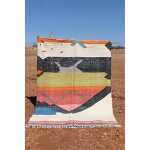 Tapis de chaise à tissage plat tissé moderne animé et tapis accrocheurs colorés et lavables pour un usage domestique - Product Image 1