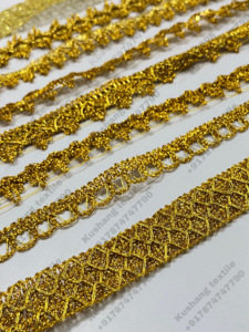 Precio al por mayor Venta caliente Personalizar Trenza Hilo metálico Encaje dorado Adorno Étnico Correas Encaje - Product Image 3