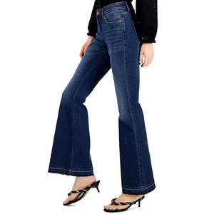 Pantalones Vaqueros de Mujer de Último Diseño a Precio Razonable para Venta en Línea, Pantalones Vaqueros de Mujer de Color Sólido con Múltiples Bolsillos - Product Image 3