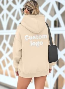 เสื้อฮู้ดไหมพรมฟลีซทรงโอเวอร์ไซส์สำหรับผู้หญิง รุ่นใหม่ล่าสุด สไตล์สตรีทแวร์ สีชมพู ผลิตจากผ้าฝ้าย 100% ผลิตในบังกลาเทศ - Product Image 2