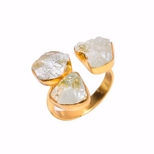 Bague en argent sterling 925 plaqué or, cyanite bleue naturelle, citrine, pierre précieuse améthyste Bague en argent 925, exportateur de bijoux en argent - Product Image 4