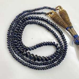 Perles en forme de rondelle lisse saphir bleu pierre précieuse naturelle de qualité fine pour bijoux perles de pierre lisse - Product Image 1