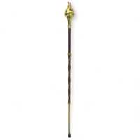 Gevon Drum Major Ceremonial Pipe Band Mace Stick (Wood Brass Steel) Lion Crown Head Hand Engraved Soft Carry Instrument PK