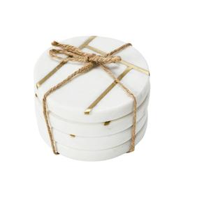 Top Quality Standard Design Resin/Marble Round Shaped Stone Coaster Supplier Mats and Pads Stone Coasters <b>Set</b> <b>for</b> <b>Sales</b> - Product Image 6