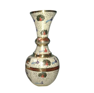 Multi Color <b>Engraving</b> Brass Flower <b>Vase</b> With Red Paint And Gold Finished For Home Decor High Quality Flower <b>Vase</b> - Product Image 3