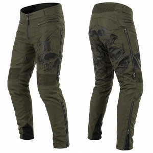 Pantalon de moto unisexe en cuir noir et blanc avec motif de crâne et de flammes, imperméable, respirant, séchage rapide, protection toutes saisons - Product Image 4