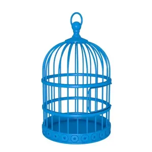 Màu Đen Đúc Sắt Lồng Mộc Mạc Cổ Điển Chim Lồng Với Nắp Kim Loại Dome Birdcage Trong Bạc Hà Điều Kiện Hiện Đại Bohemian Trang Trí Nội Thất