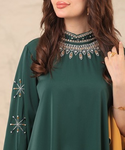 ชุดอาบายาผ้าซาตินสำหรับผู้ใหญ่เสื้อผ้าอิสลามสำหรับผู้หญิงตัวเล็กๆแขนระบายมีขนาด XXL XS Dubai turkey - Product Image 3