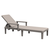 Chaise longue de jardin en plastique pour extérieur, mobilier de plage, lit de piscine, chaise longue