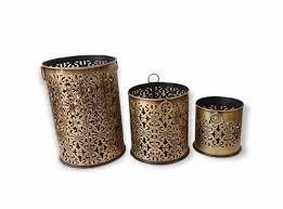 High Quality Antique Metal Iron Garden Flower Pots <b>Large</b> Gold Plated Planters From Indian Manufacturer Outdoor Use - Product Image 2