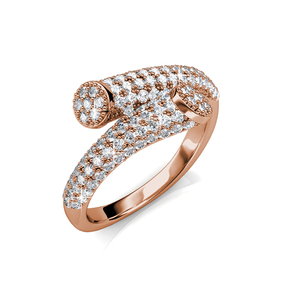 <span class=keywords><strong>Bague</strong></span> de mode pavée ornée de cristaux <span class=keywords><strong>Swarovski</strong></span> <span class=keywords><strong>Bague</strong></span> de mariage en argent sterling 925 Daisini plaqué or 18 carats pour <span class=keywords><strong>femme</strong></span> - Product Image 4