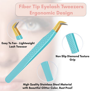 Bulk Rose Gold Diamond Grip Eyelash Tweezers Custom Logo Private Label Accessories <b>Tool</b> - Product Image 6