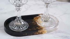 Resin <b>Decorative</b> Tray in Multiple Colors Cosmetic Organizer Home <b>Decor</b> Oval Resin Tray Vanity Tray High Quality - Product Image 2