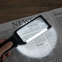 4X Rectangular Handheld Magnifier with 10 Dimmable switch SMD LED light