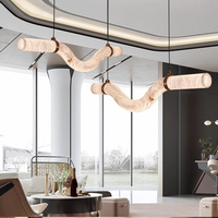 Lustre en plâtre en forme de flocon de neige ondulé, design moderne, irrégulier et courbé, pour hôtels, restaurants, îlots de cuisine et tables