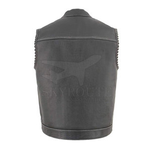 Chaleco de cuero para hombre con logotipo personalizado transpirable de buena calidad Chaleco de cuero ligero para hombre para adulto - Product Image 2