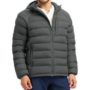 Veste matelassée en toile légère avec capuche pour hommes, imperméable, chaude et isolée pour le ski et les voyages décontractés - Product Image 3