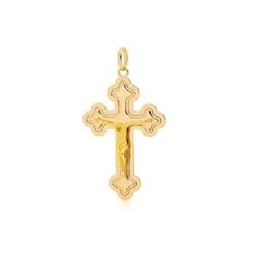Colgante de Cruz de Metal chapado en oro de diseño antiguo, collar ortodoxo religioso de calidad, regalo de Navidad económico - Product Image 1