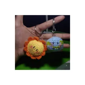 Vietnam handmade crochet Sun and Earth Doll - best seller crochet keychain in Asia knitted keyring items kawaii shape sale off