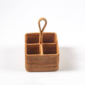 Organizador de Cubiertos de Cocina de Ratán Natural, Bandejas con Muchos Compartimentos, Organizador de Cajones para Utensilios, Cesta - Product Image 6