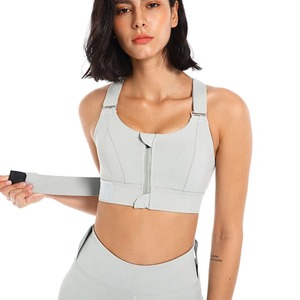 Sujetador deportivo para mujer, Top corto, Chaleco de Yoga con cremallera frontal, correa ajustable de talla grande, ropa deportiva a prueba de golpes, sujetador atlético para gimnasio y Fitness - Product Image 4