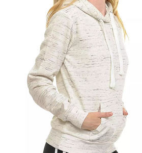 . Sweat à capuche pour femme avec poche avant en tissu doux et respirant de style uni et capuche réglable conçue pour le confort et la mode - Product Image 1