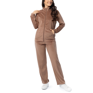 ชุดวอร์มผ้ากำมะหยี่นุ่มสำหรับผู้หญิงเสื้อผ้าสองชิ้นมีฮู้ดและกางเกงวิ่งสำหรับฤดูใบไม้ร่วงฤดูหนาว - Product Image 4