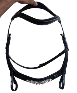 Brida para Caballo de Cuero Genuino al por Mayor, Negra, Forma de V, Portátil, Tamaño Personalizado, Modelo Internacional Rub 7860B, Proveedor Indio - Product Image 3