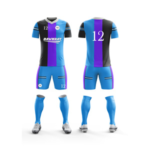 Uniforme d'équipe de football professionnel avec logo personnalisé |   Tailles pour hommes, femmes et jeunes |   Vêtements de sport légers et à séchage rapide en gros - Product Image 4