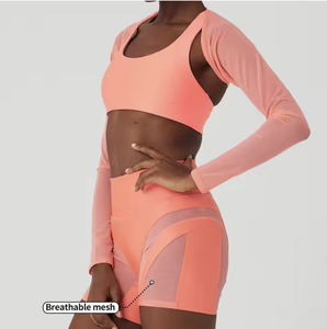 Combinaison de yoga sans manches pour femmes barboteuse fermeture éclair dos vêtements de sport Sexy Push up danse combinaison de sport pour les femmes - Product Image 4