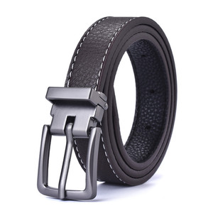 Ceinture décontractée pour homme en cuir de vache véritable avec boucle automatique en alliage, personnalisation en stock - Product Image 4