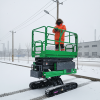 Plateforme de travail mobile électrique hydraulique à ciseaux bi-nivelante sur chenilles autopropulsée tout-terrain pour la construction